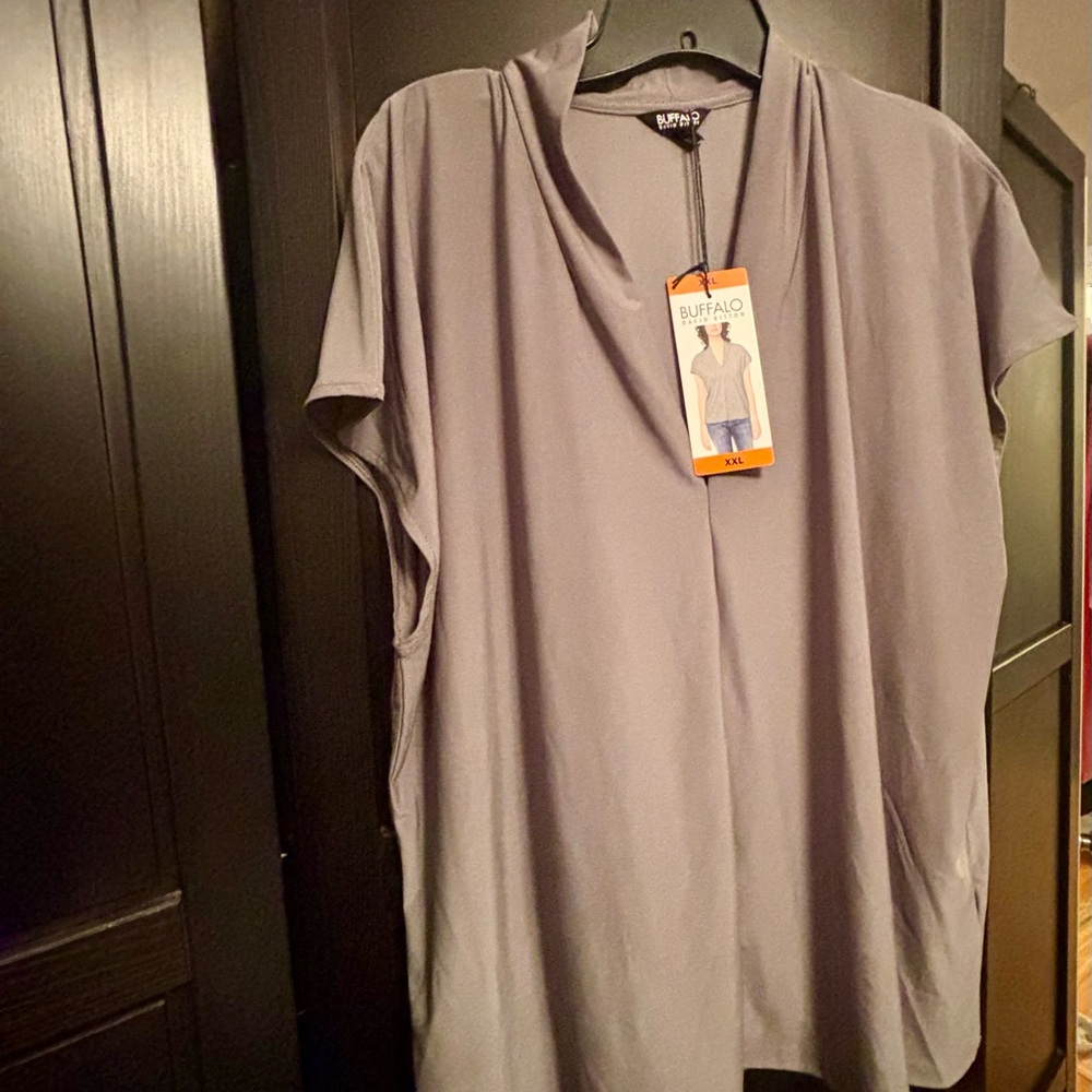 Buffalo Gray V-Neck Top